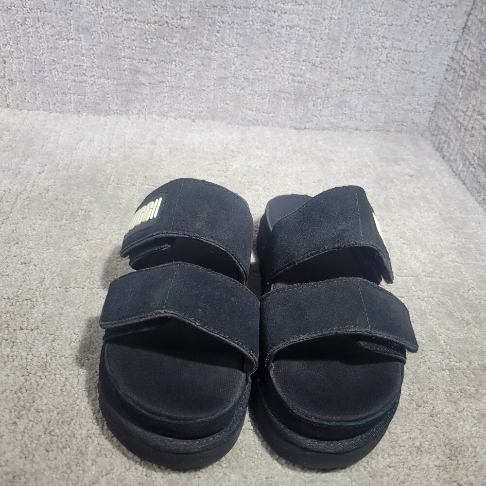 UGG Greer Women's Size US 8 Black Suede Hook & Loop Platform Slide Sandals - Picture 5 of 10